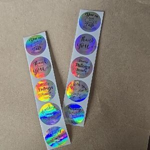 Free W Purchase Or Buy Holographic Thank You Stickers 1 Set Of 10 Mini S…